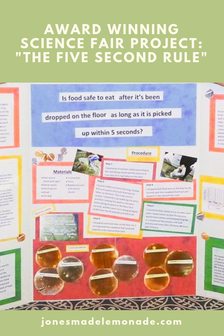 award winning science fair project_ _The Five Second rule